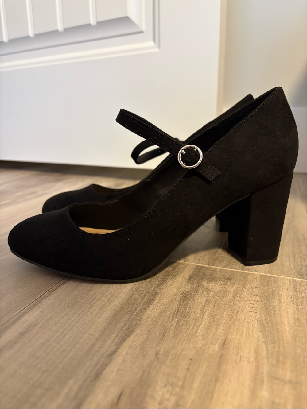 Torrid Black Suede Mary Jane Block Heel Pumps